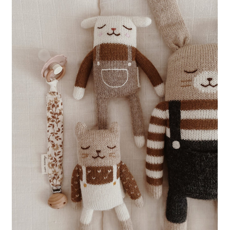 Grand doudou lapin - Salopette noire - EVEIL/Doudous - un24septembre