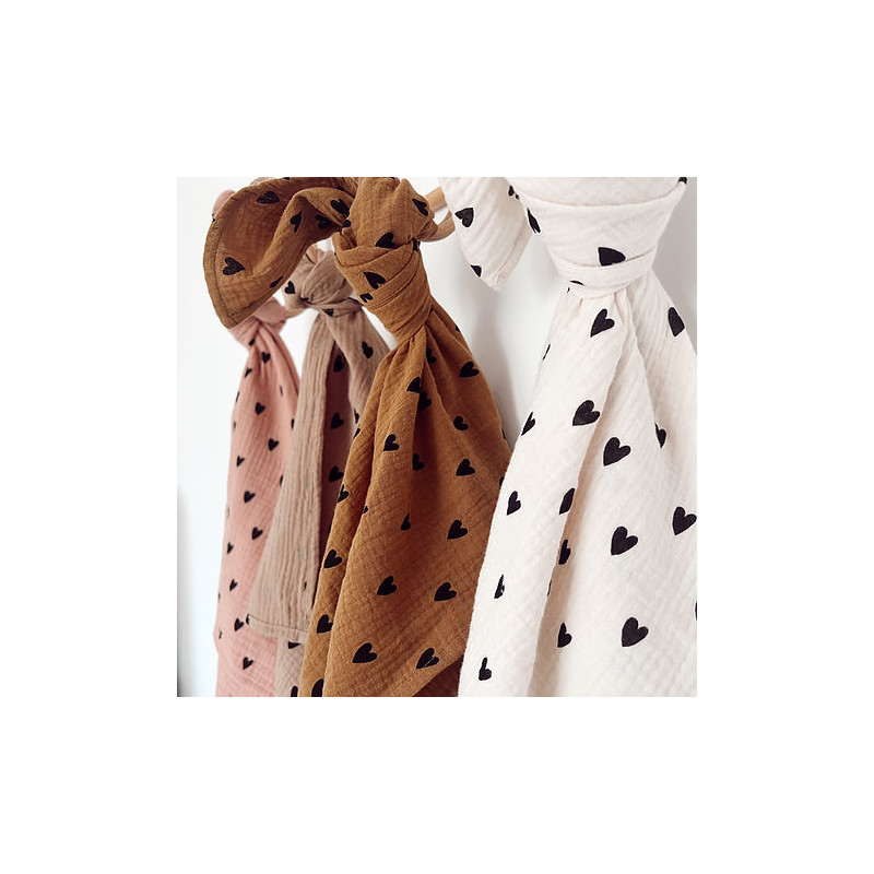 Lange/foulard coeurs - Beige - OUTLET - un24septembre