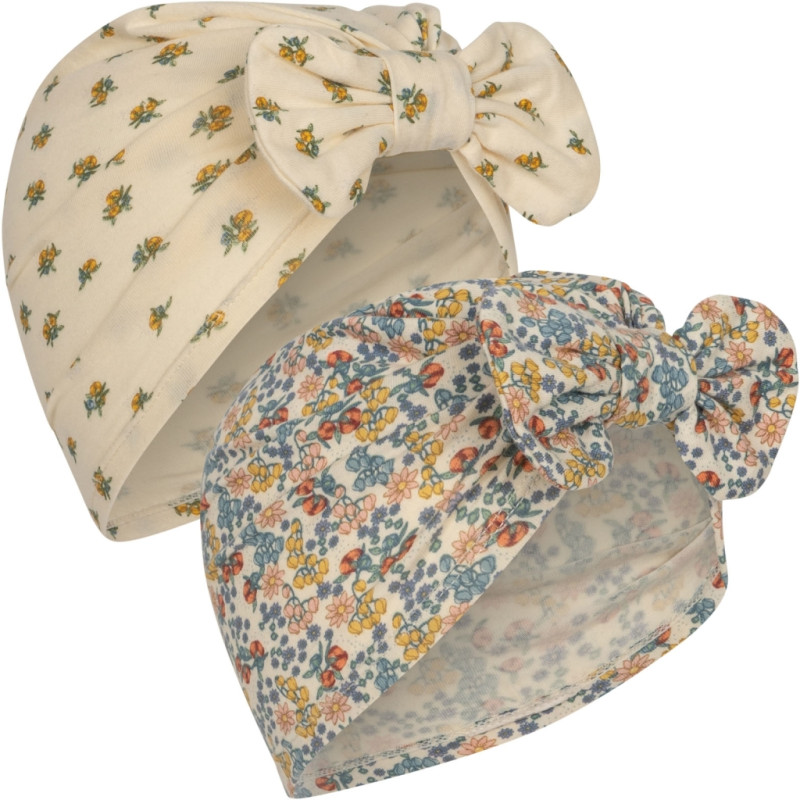 Lot de 2 bonnets Bambi - Peonia Limone/Bibi Fleur - OUTLET - un24septembre