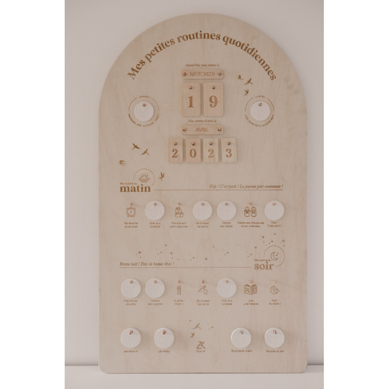 Tableau d'éveil "Mes petites routines" - Zakuw - Accessoires - un24septembre