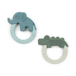 Lot de 2 anneaux de dentition - Eléphant/Crocodile - ACCESSOIRES/Tétines & Attaches tétines - un24septembre