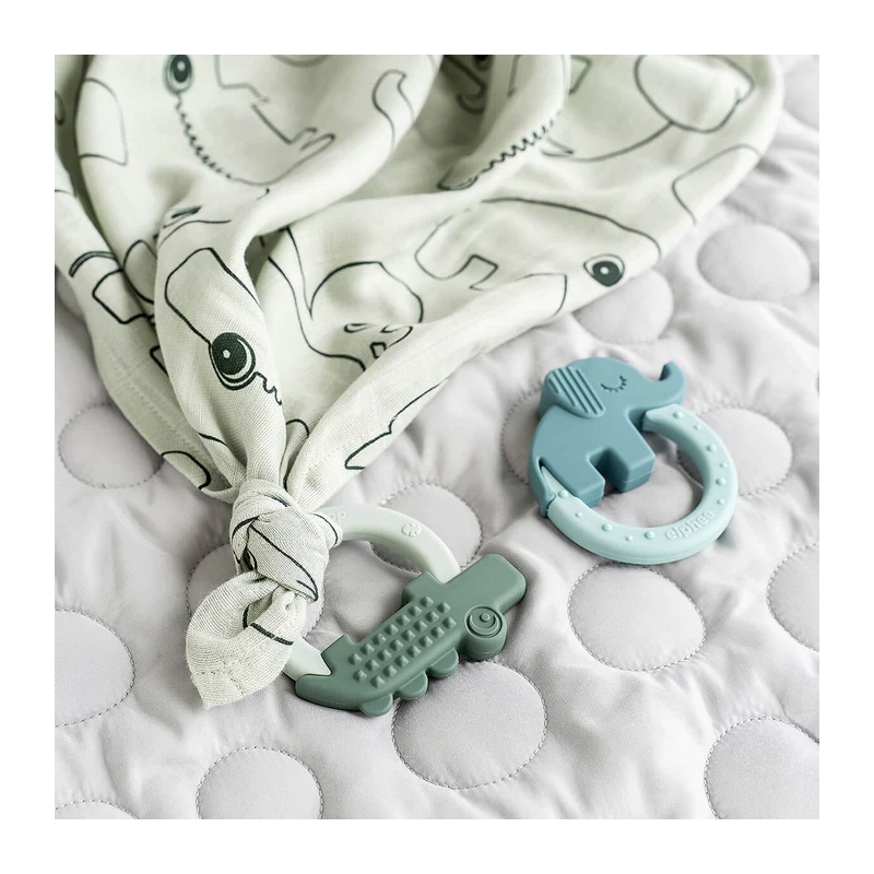 Lot de 2 anneaux de dentition - Eléphant/Crocodile - ACCESSOIRES/Tétines & Attaches tétines - un24septembre