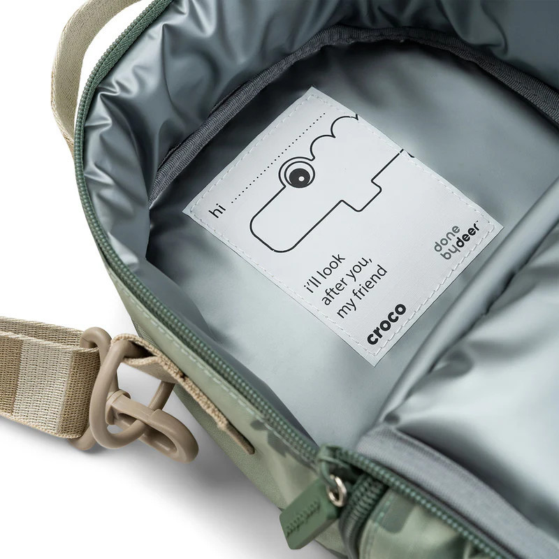 Kids insulated lunch bag Croco Green