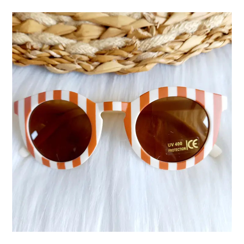 Lunettes de soleil pour enfants Classic Stripe - Crème/caramel - Happy by Lies