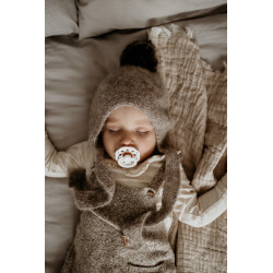 Bonnet - Little Pom Pom - Tricoté à la main - Beige