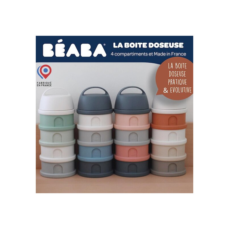 Boîte doseuse - 4 compartiments - Cotton white/Terracotta - BEABA