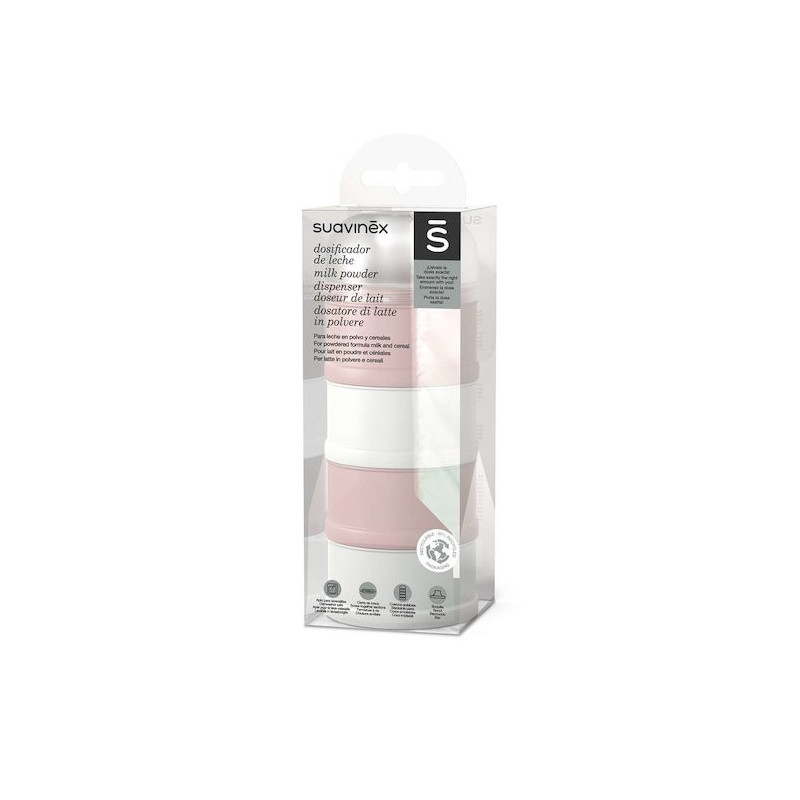 Boite doseuse de lait SUAVINEX - 4 Compartiments - Bonhomia Rose - BEABA